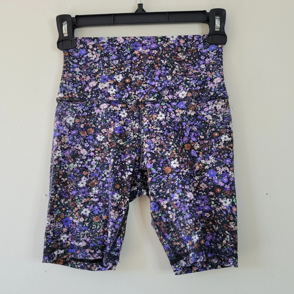 lululemon athletica Black Floral Print High-Rise Athletic Shorts